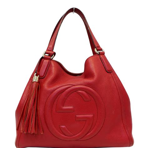 gucci red soho tote